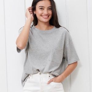 Jenni Kayne oversized vintage pocket tee, gray, XS
